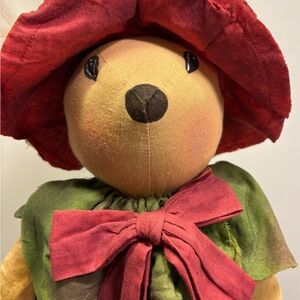 Folk art rustic bear metal frame unusual decor gift kitchen guardian collector